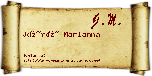 Járó Marianna névjegykártya
